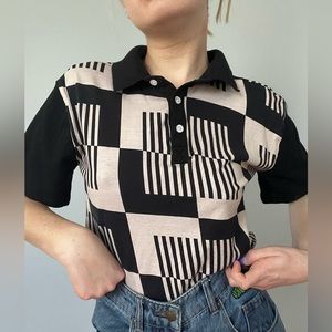 abstract vintage  collared shirt
